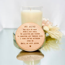 Load image into Gallery viewer, Wooden Oak Candle - Large Engraved Lid
